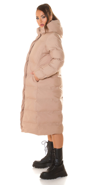 Trendy XL Winterjacket with hood Brown